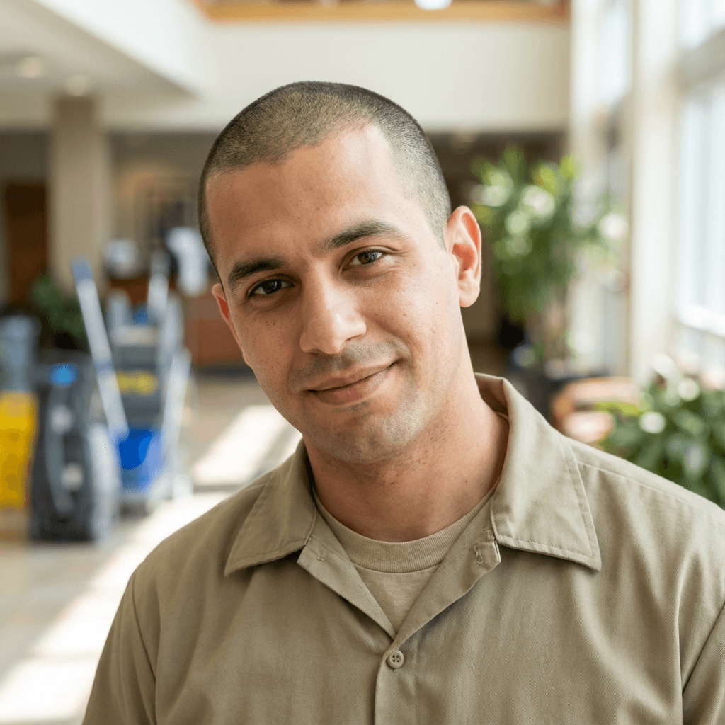 Michael Thompson, male office manager, professional appearance
